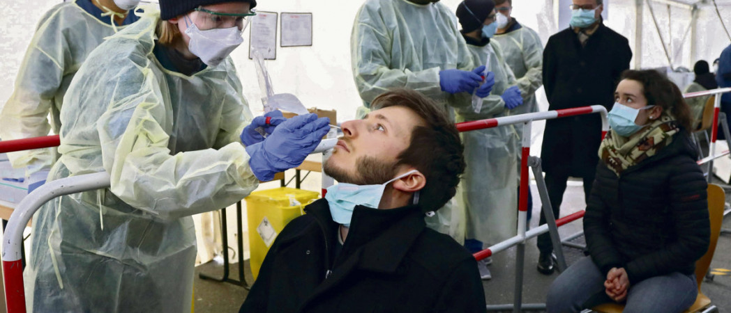 Le 23 mars, à Munich, dans un centre de dépistage Covid-19. Matthias Schrader/AP/SIPA